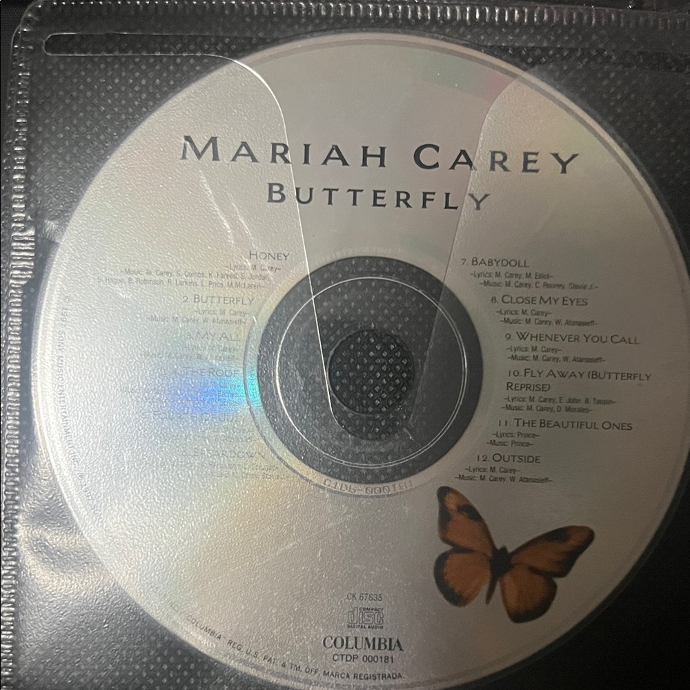 Columbia Mariah Carey Butterfly CD with Black and Orange Design